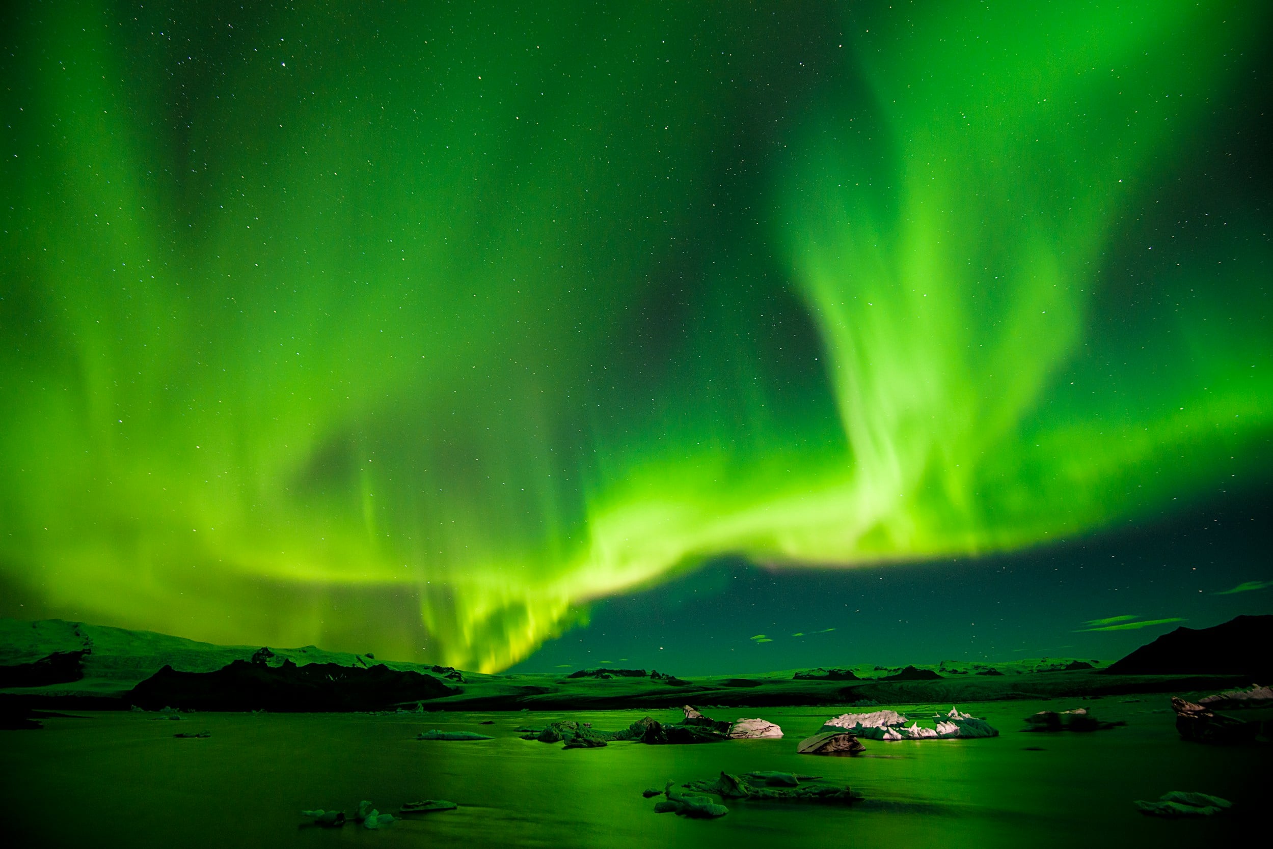 Green sky landscape
