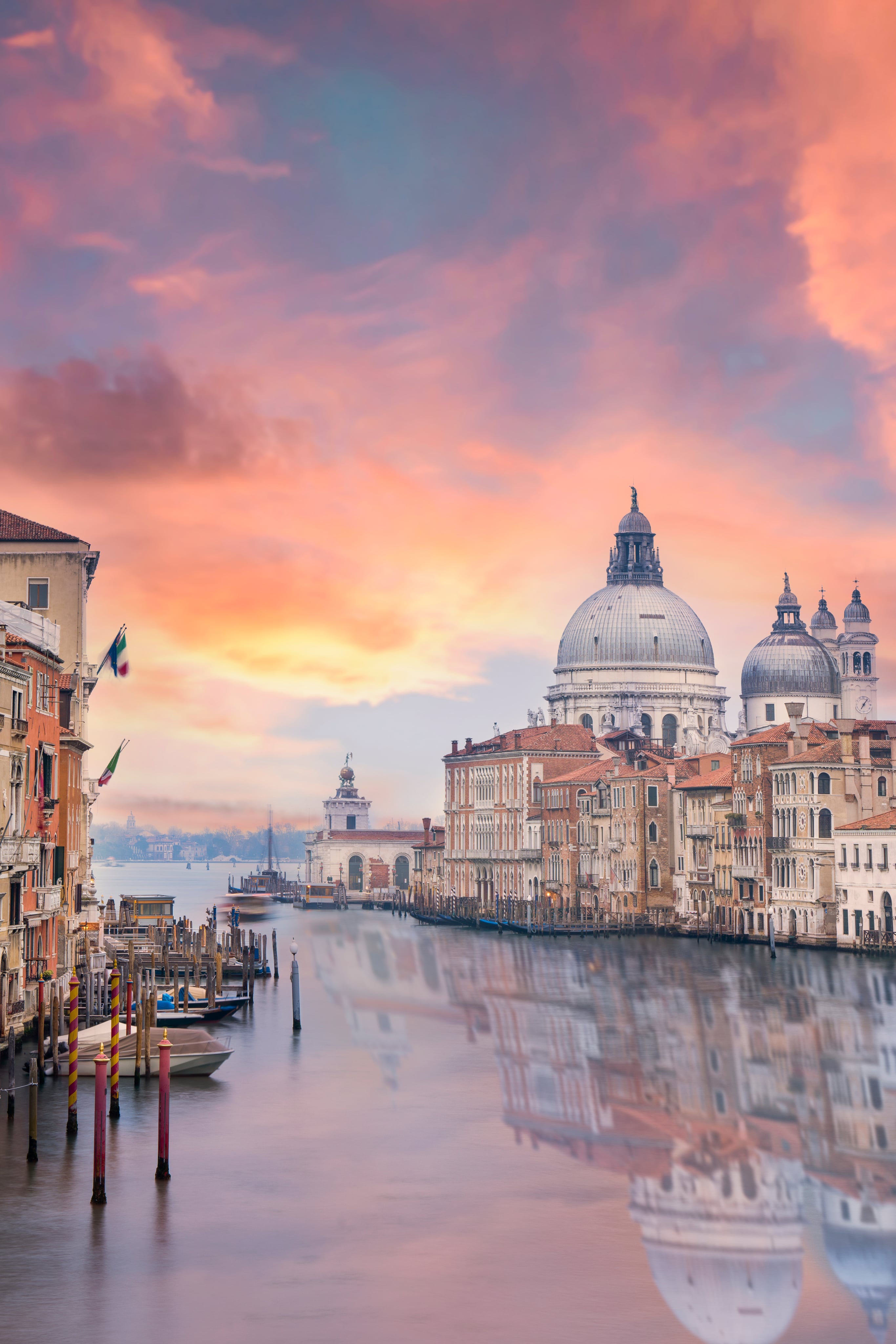 Pink sky landscape