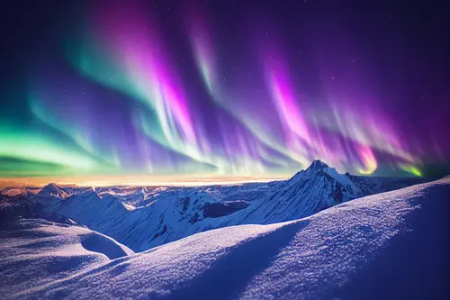 Purple sky landscape